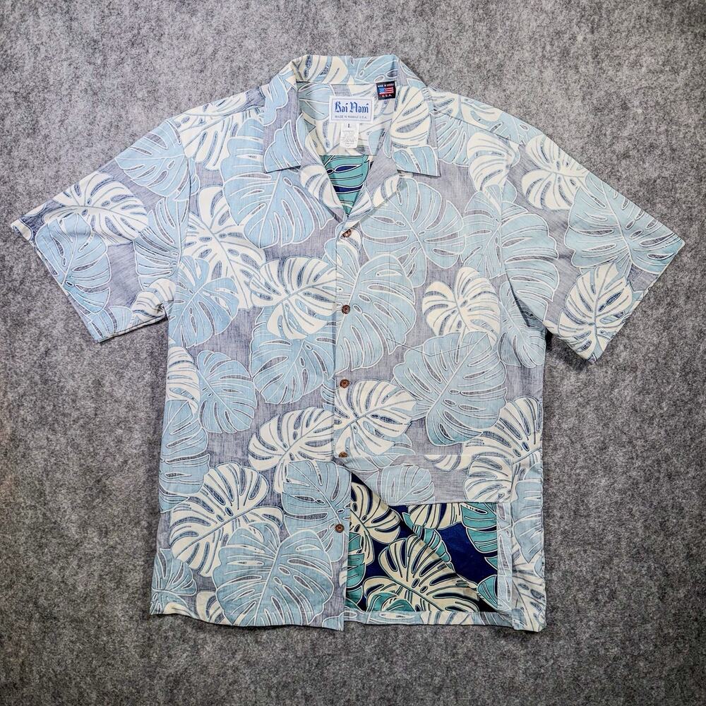 Rai Nani Hawaiian Shirt Reverse Print Men's Large Made in Hawaii